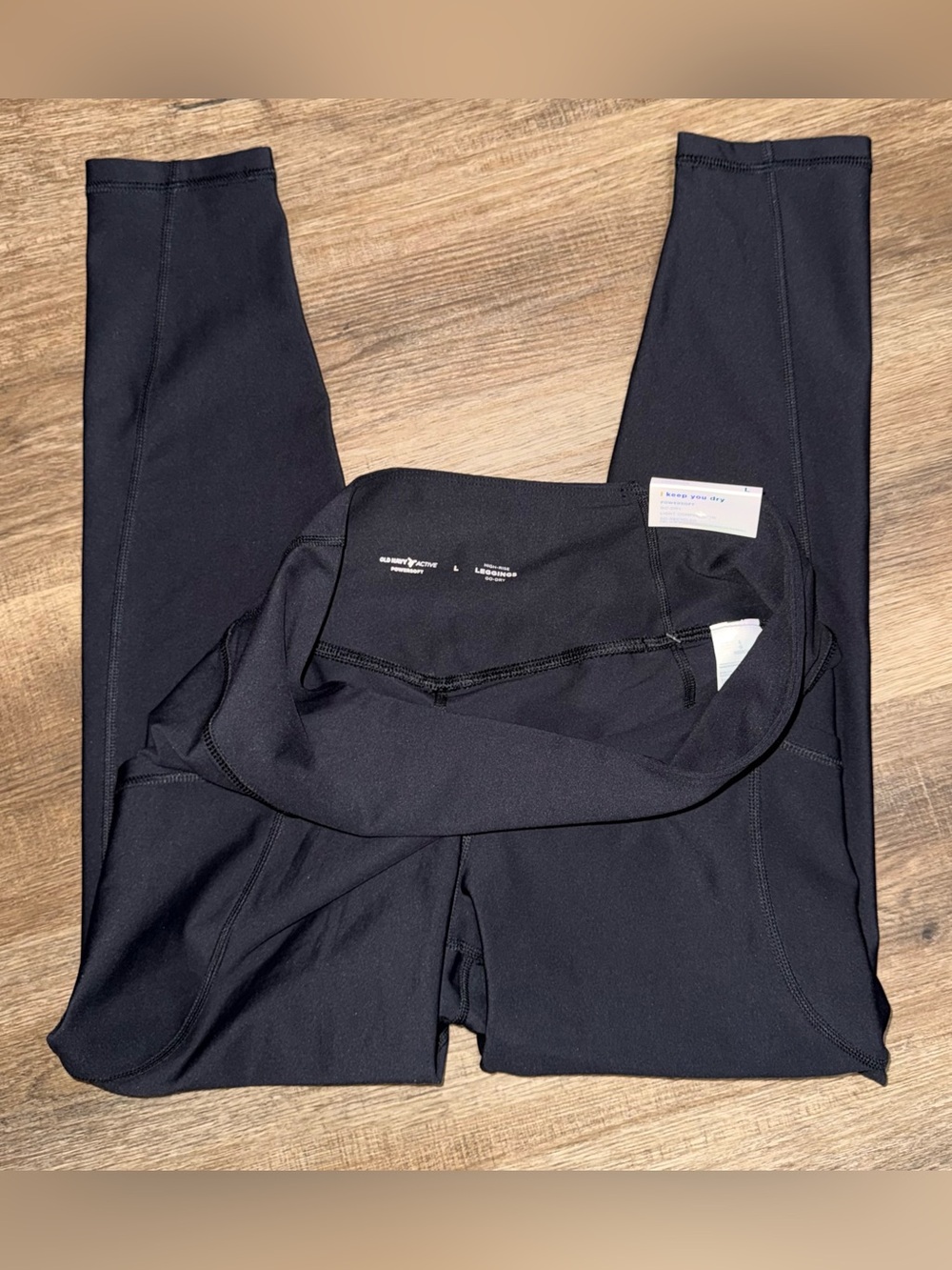 NWT OLD NAVY Black Performance Leggings. Stretch Activewear. Size Large. - Picture 5 of 6